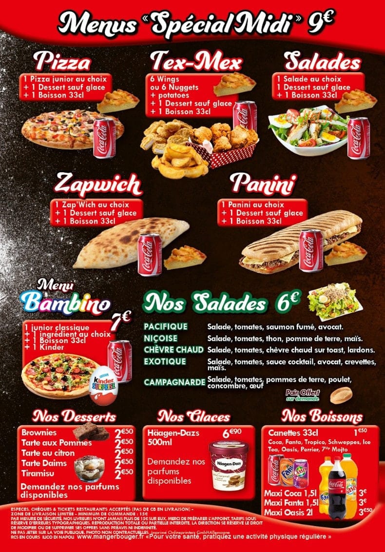 Carte et menu de Di Napoli Pizza à Montval-sur-Loir  — Les menus, desserts, ...