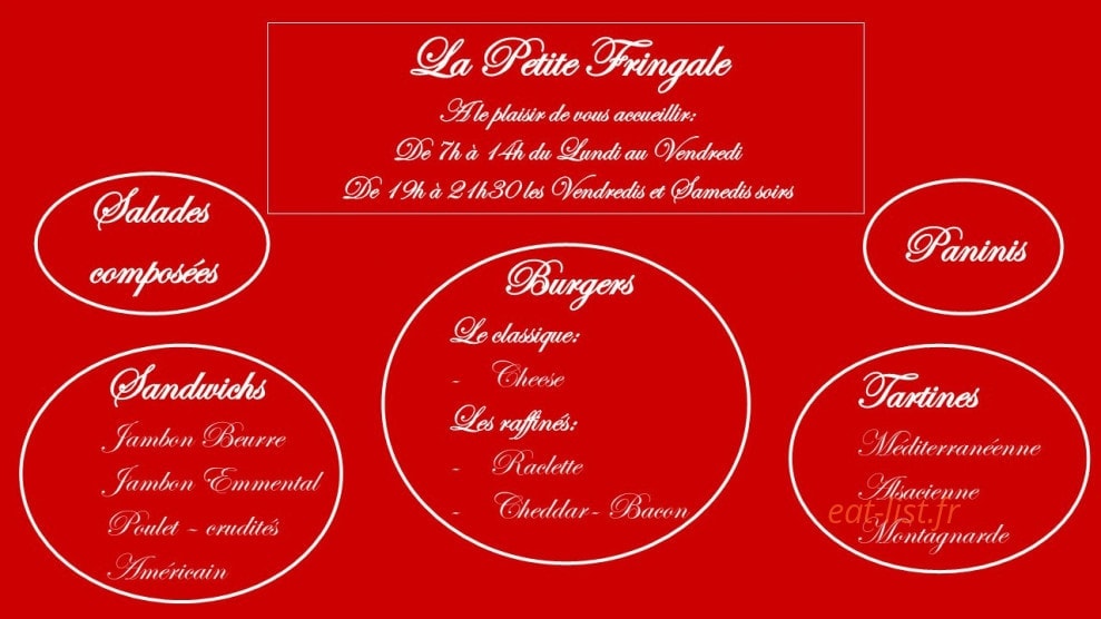 La Petite Fringale — carte page 1