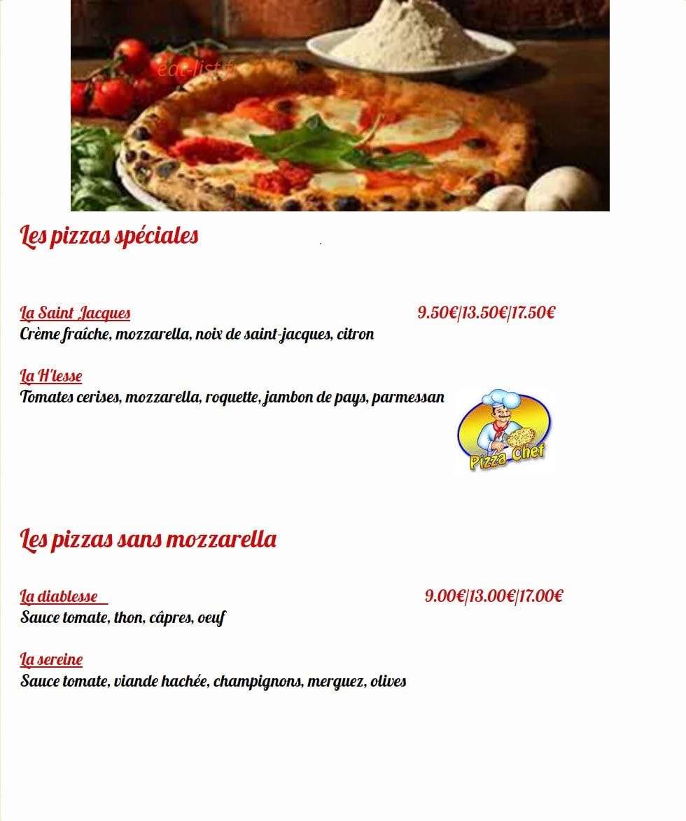 H'lesse pizza — carte page 2