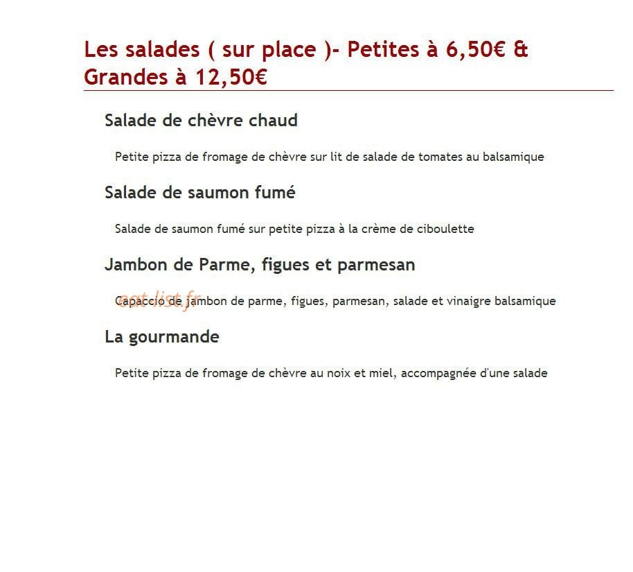 Pizzéria Al Capone — carte page 2