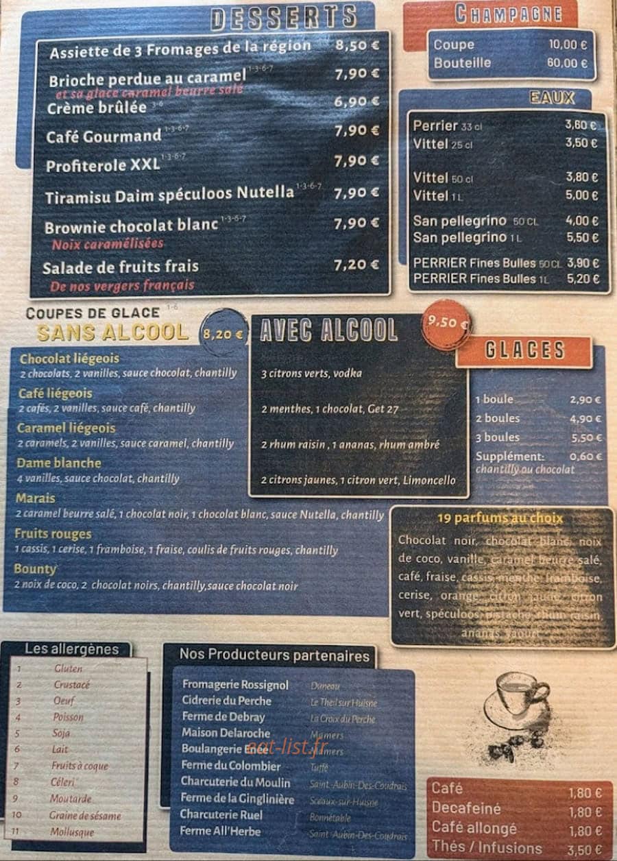 Brasserie Des Halles — carte page 3