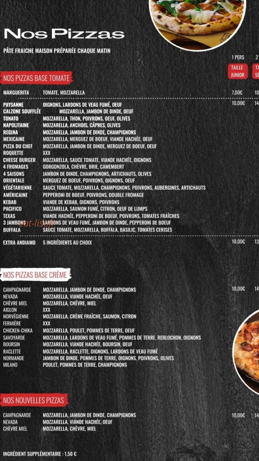 Di Napoli Pizza — carte page 1