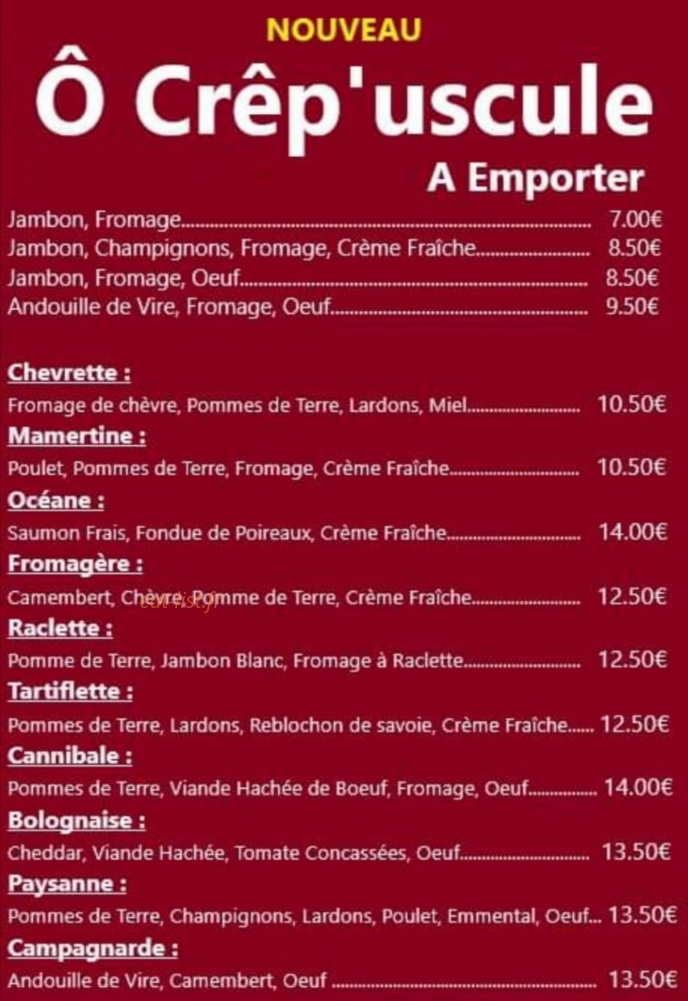 Ô Crêp'uscule — carte page 1