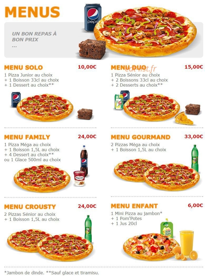Pizza Crousty — carte page 11