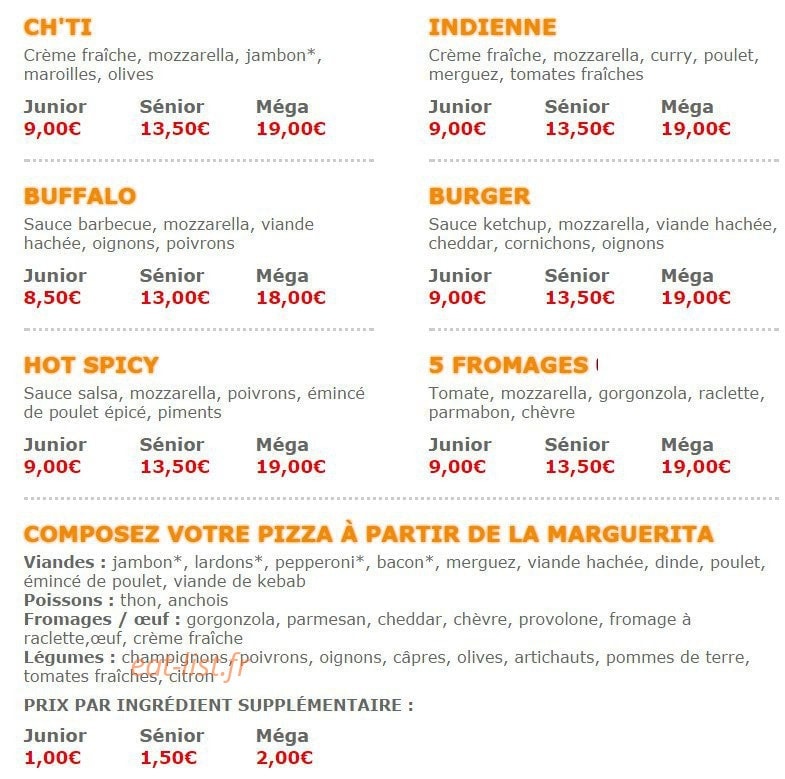 Pizza Crousty — carte page 4