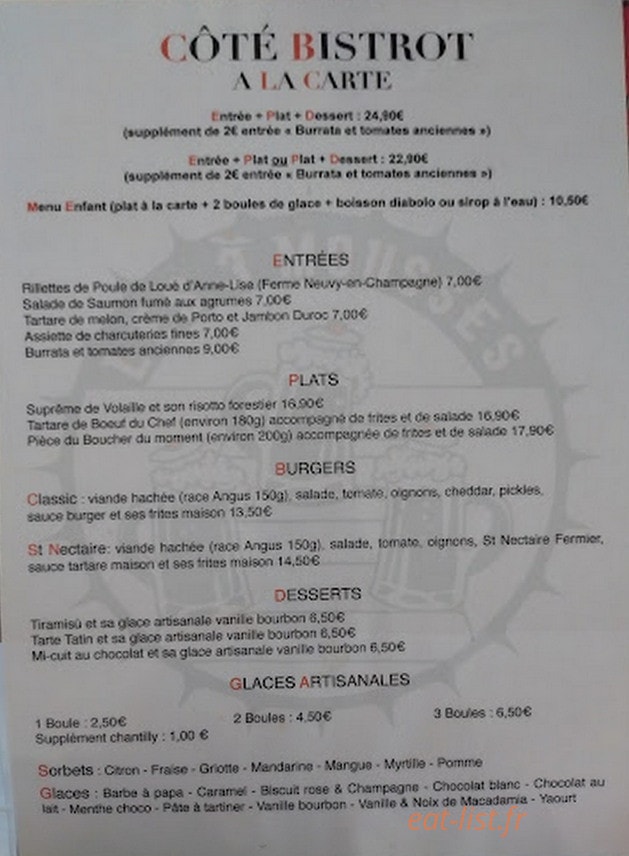 Les 3 Mousses — carte page 1