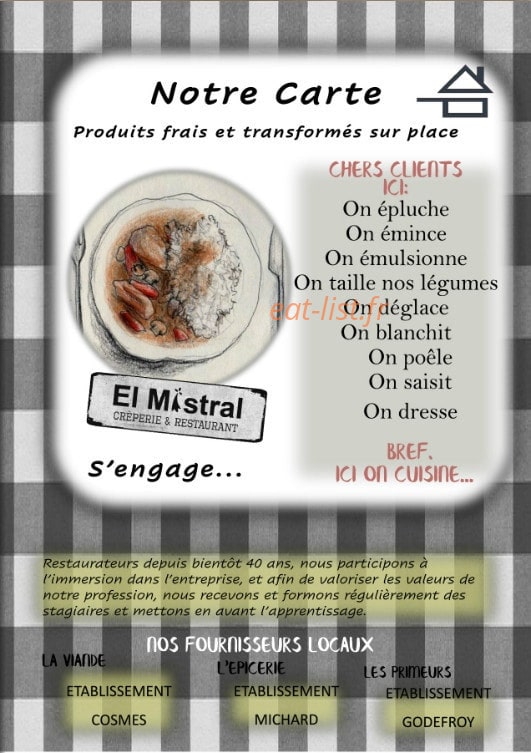 El Mistral — carte page 1