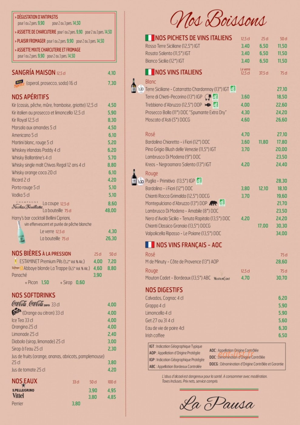 La Pausa — carte page 5