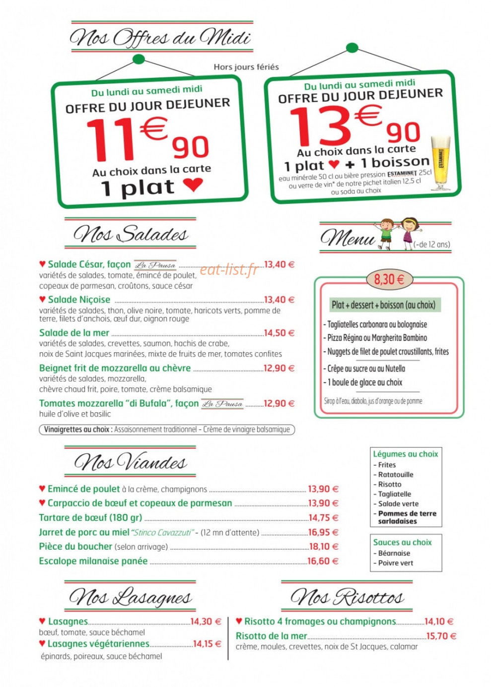 La Pausa — carte page 2