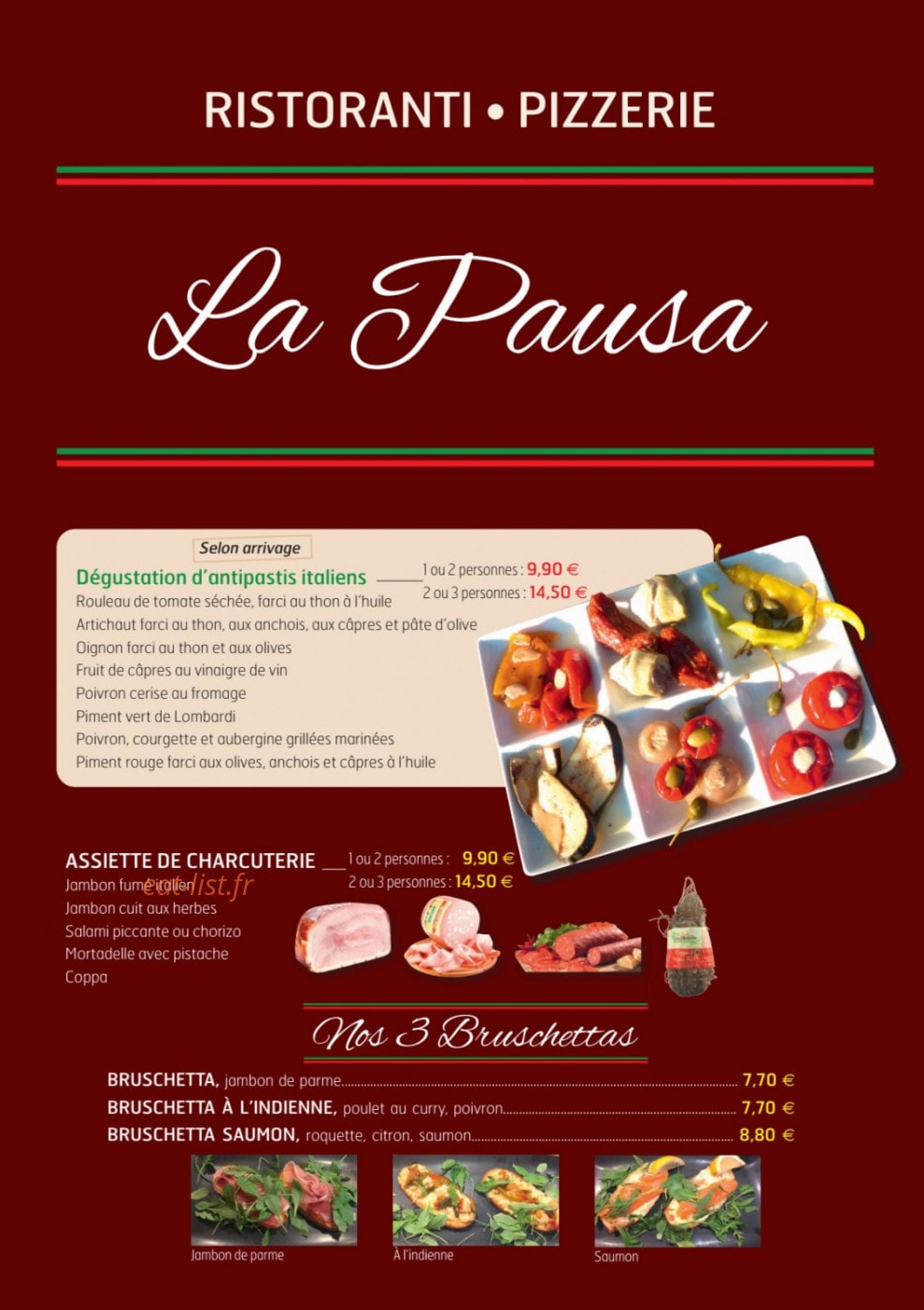 La Pausa — carte page 1