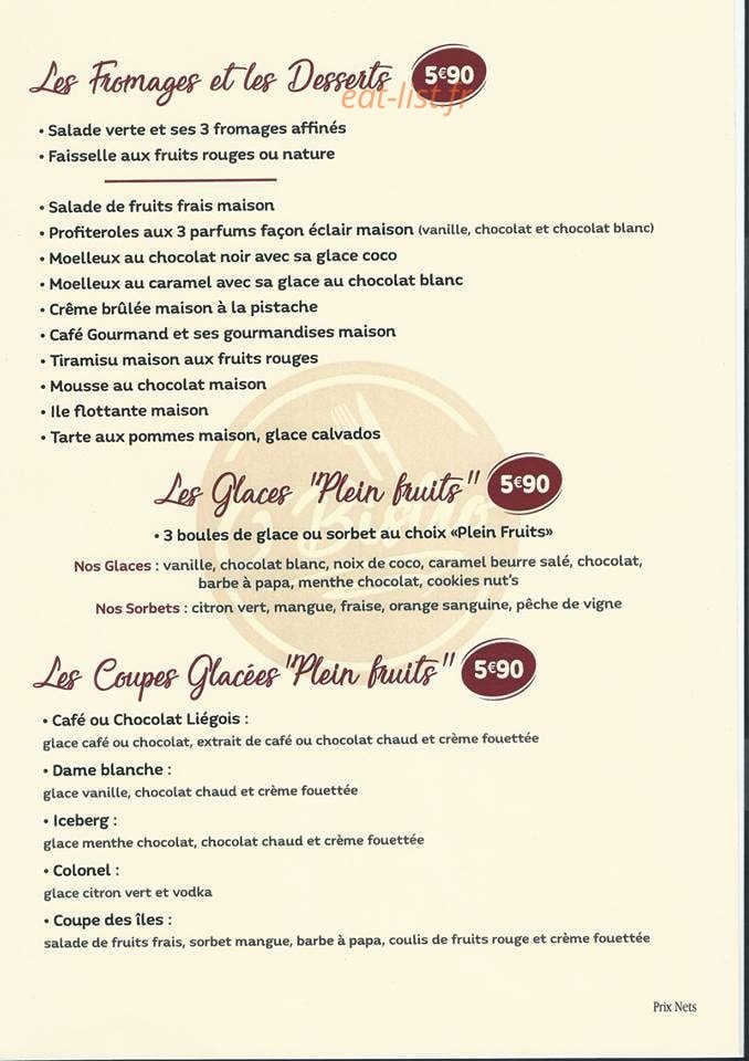O' Bistro — carte page 5