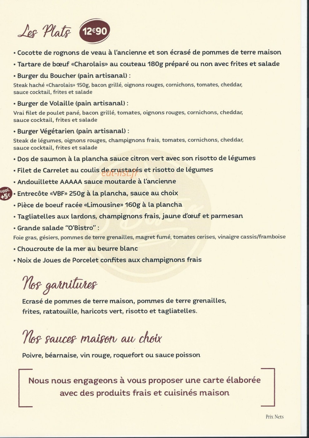 O' Bistro — carte page 4