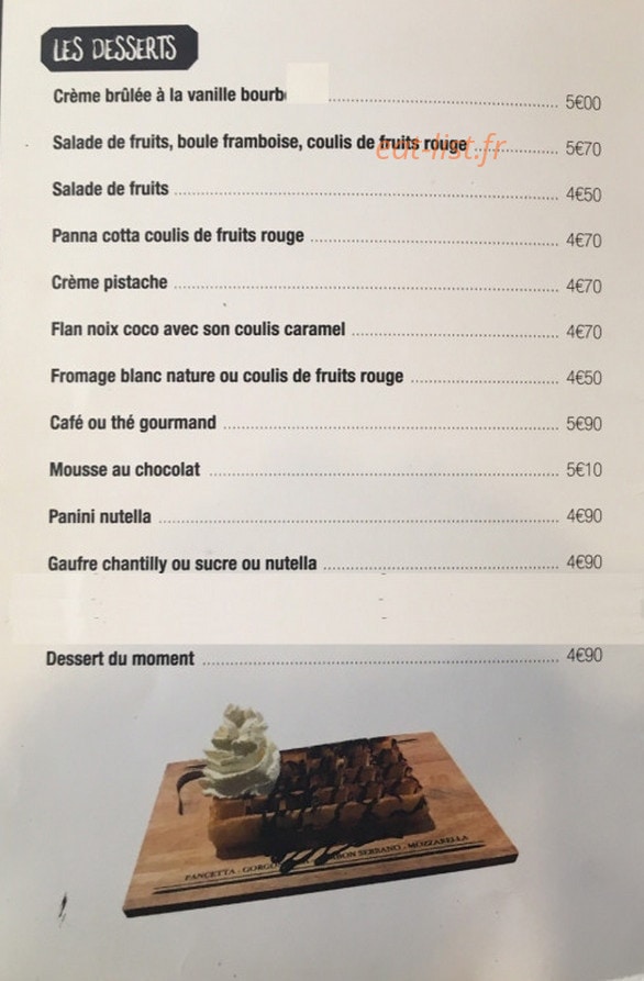 Le Bistro — carte page 5