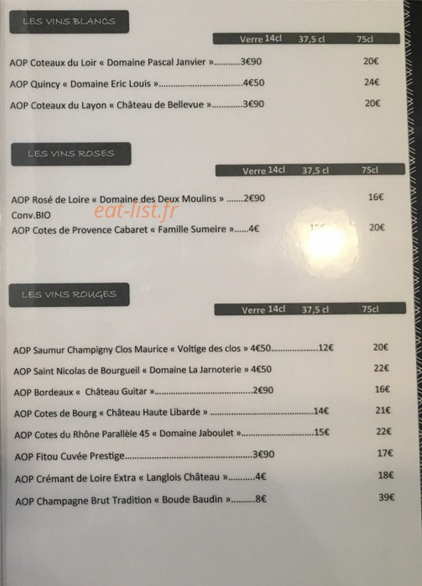 Le Bistro — carte page 9