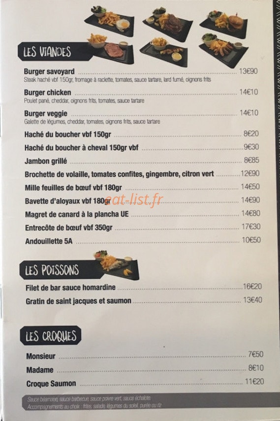 Le Bistro — carte page 2