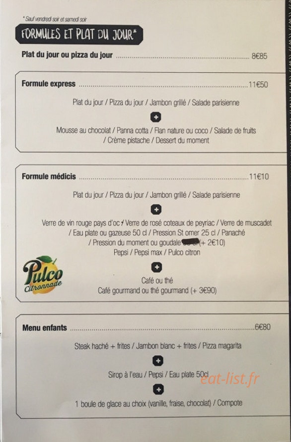 Le Bistro — carte page 4