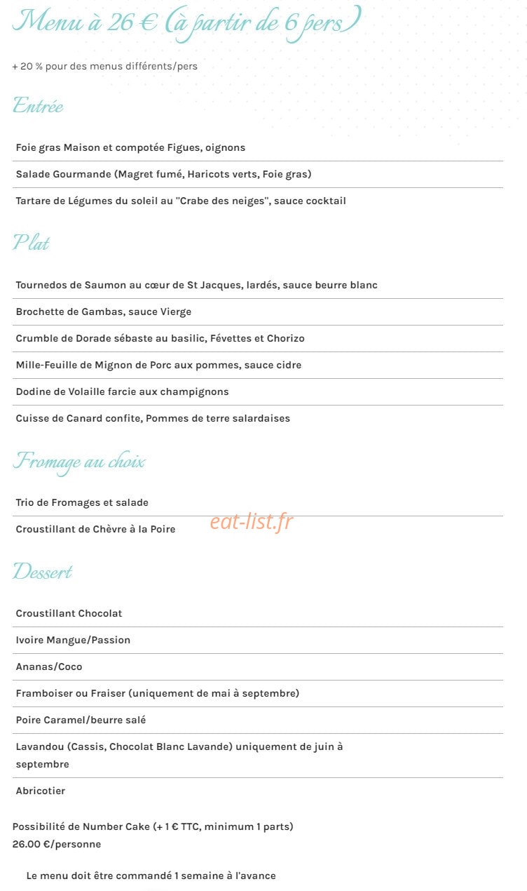 Lg Traiteur — carte page 1
