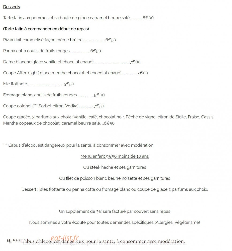 Auberge des Isles — carte page 2