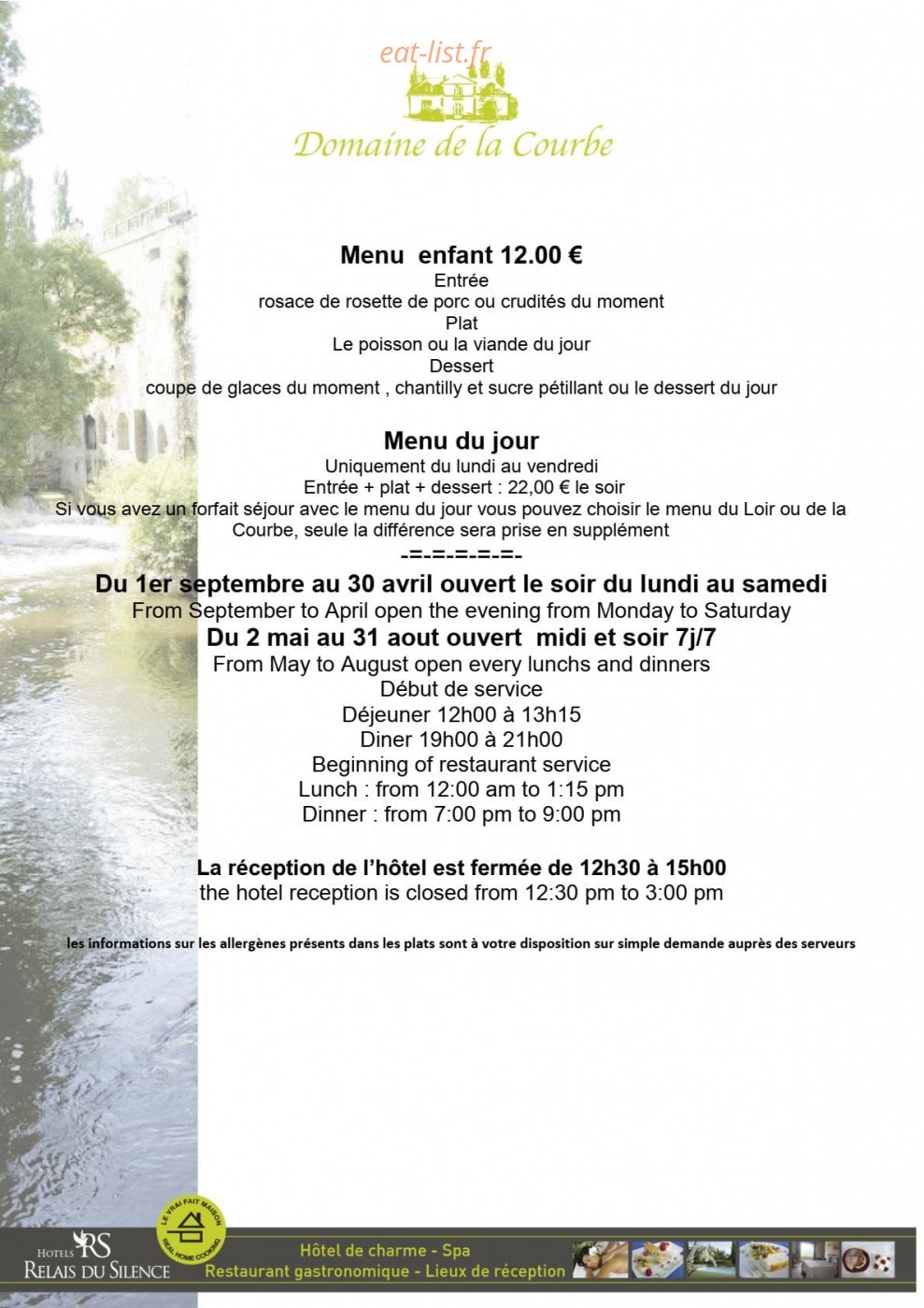Domaine de la Courbe — carte page 1
