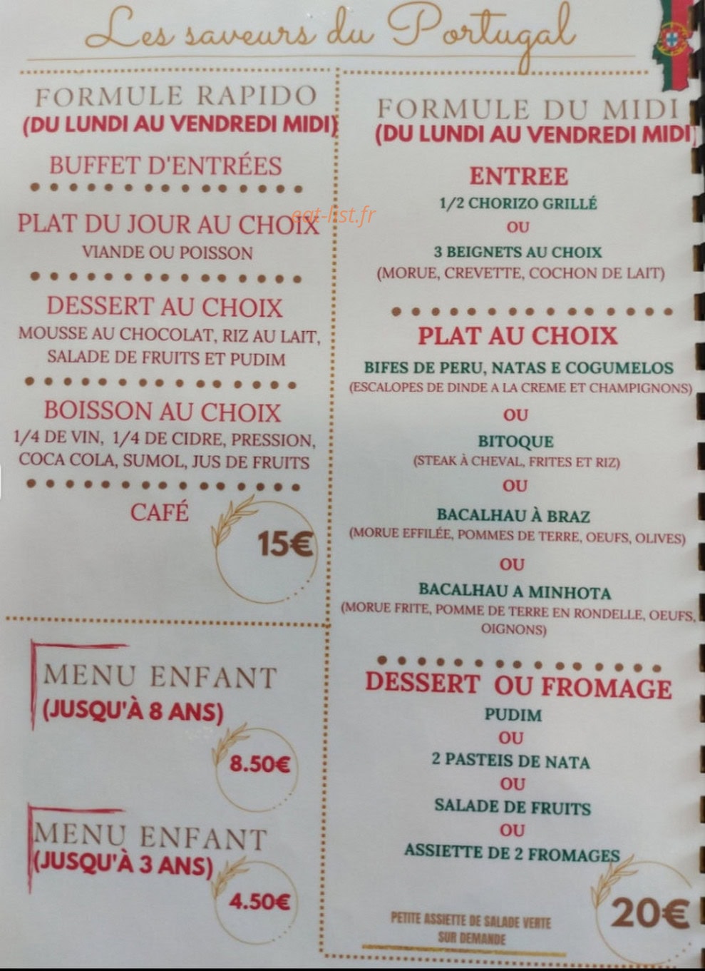 Les saveurs du Portugal — carte page 2