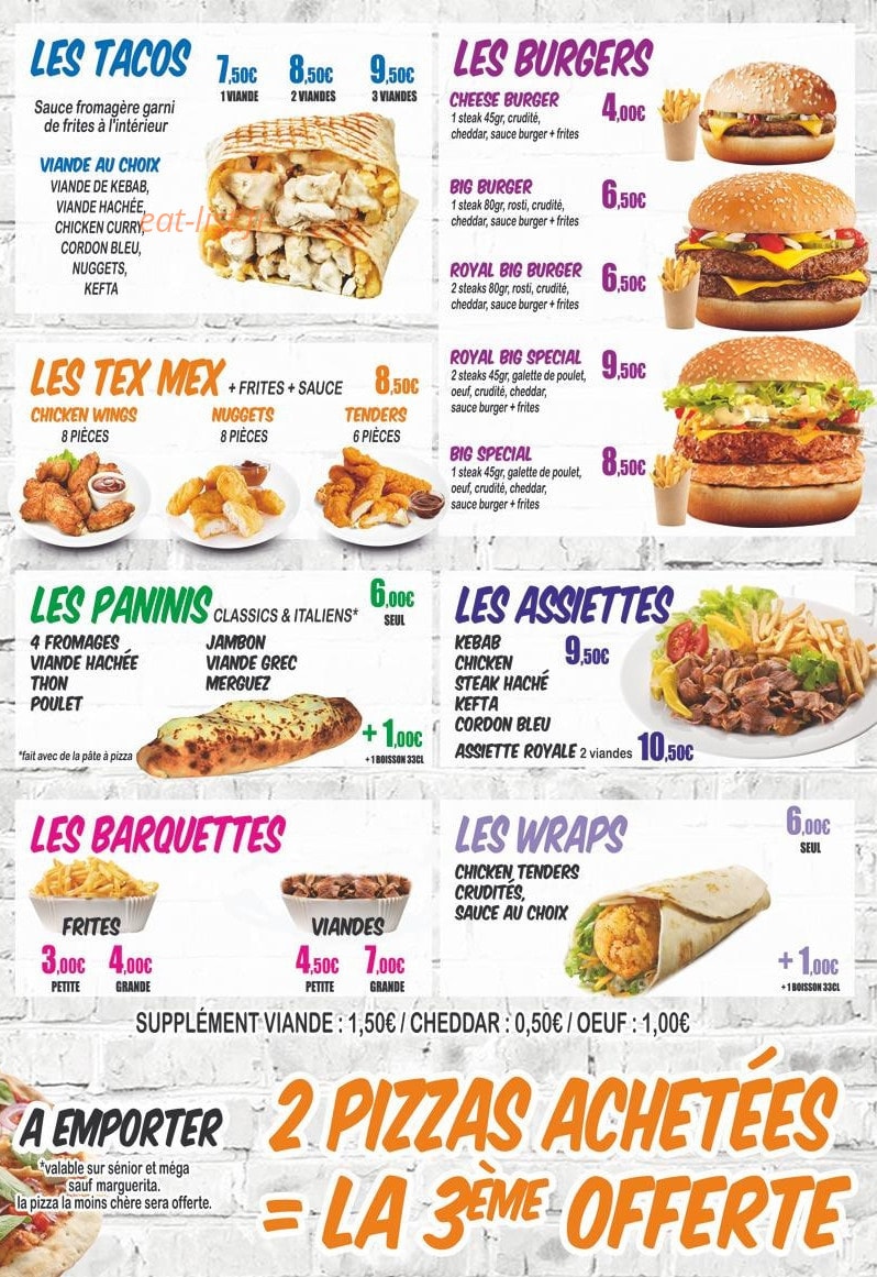 Presto Pizza — carte page 3