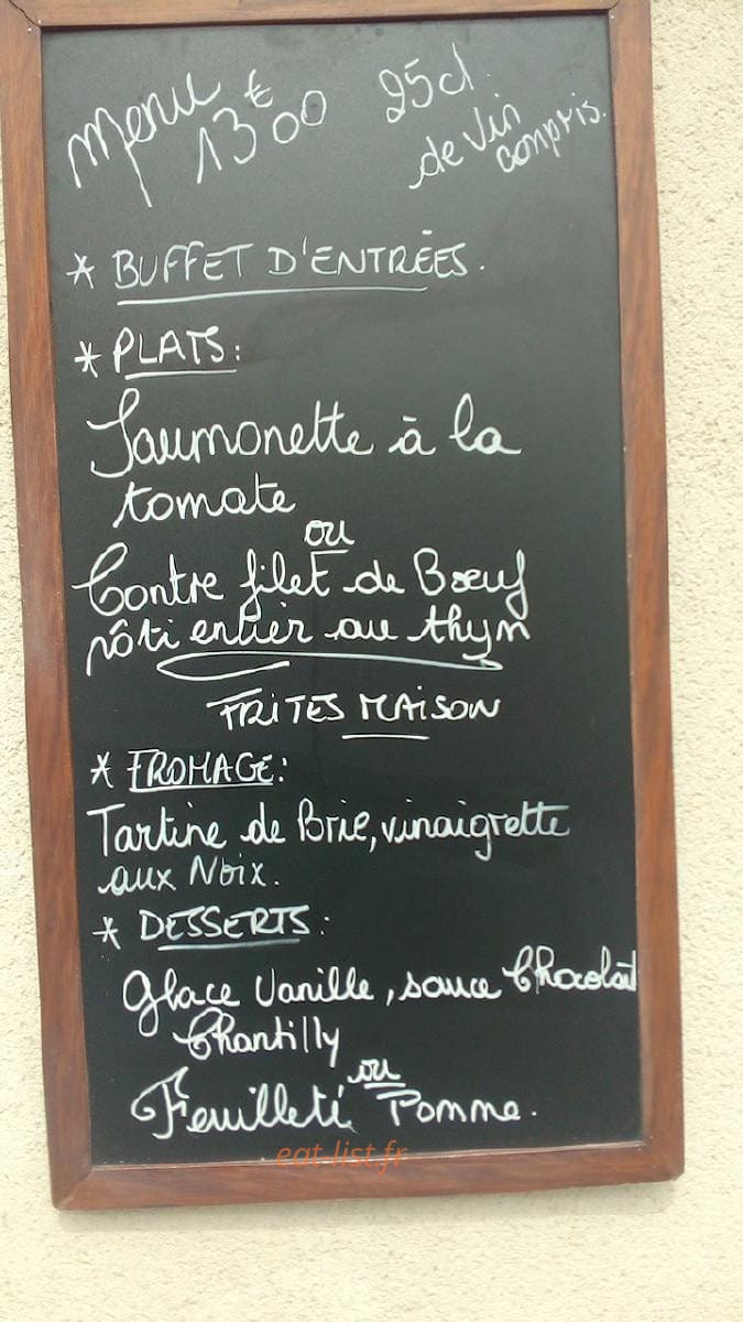 Carte et menu de Au P'tit Savigné à Savigne Sous le Lude — Menu à 13€