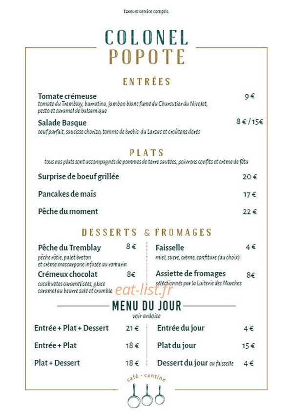 Colonel Popote — carte page 1