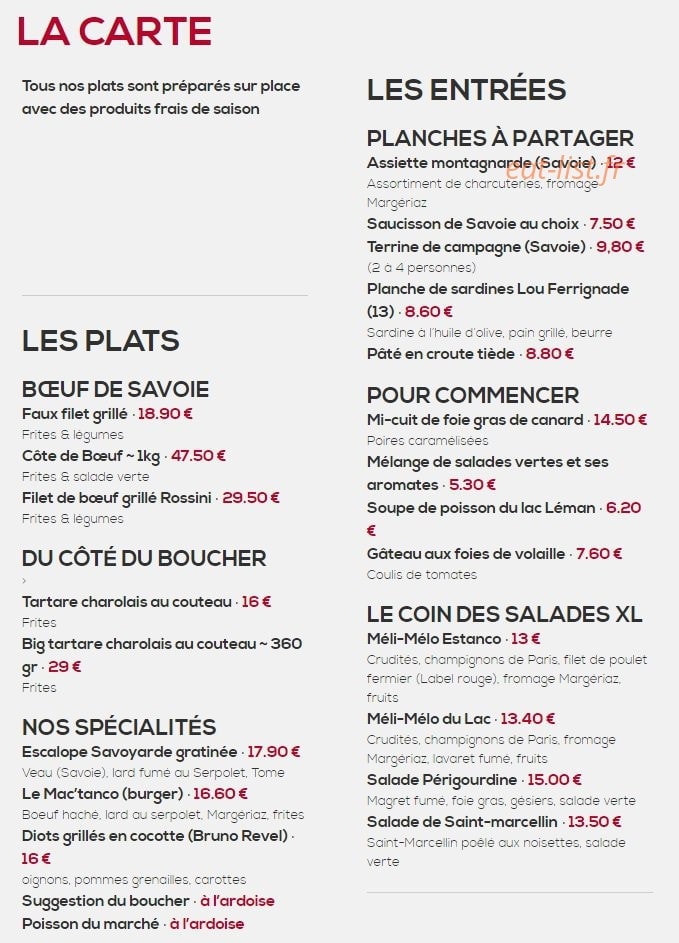 L' Estanco — carte page 1