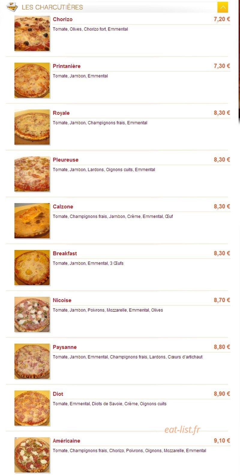 Pizza'Chic — carte page 4