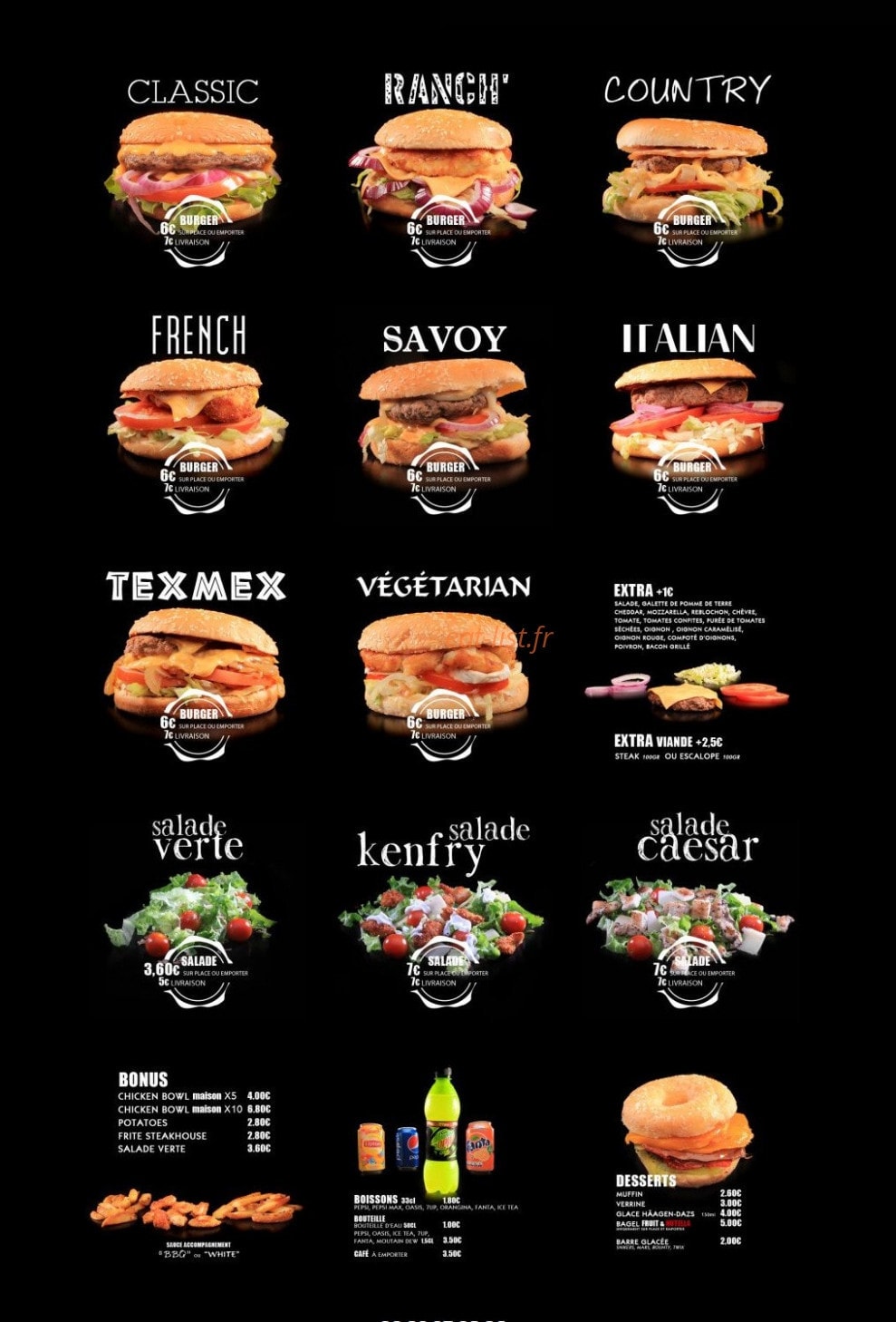 Burgerise — carte page 1