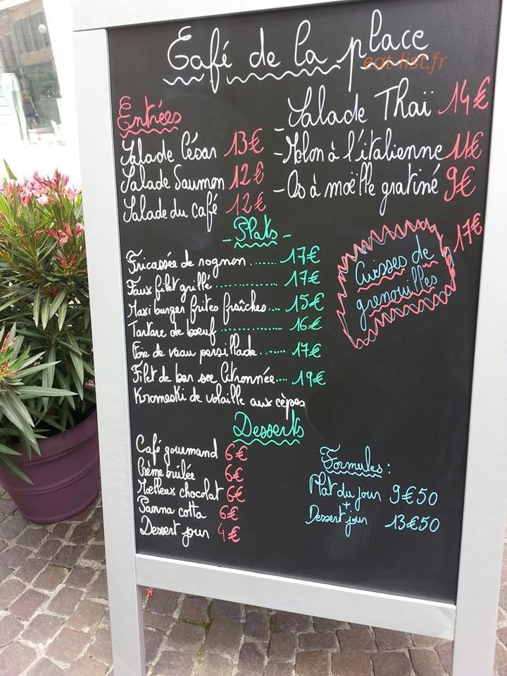 Café de la place — carte page 1
