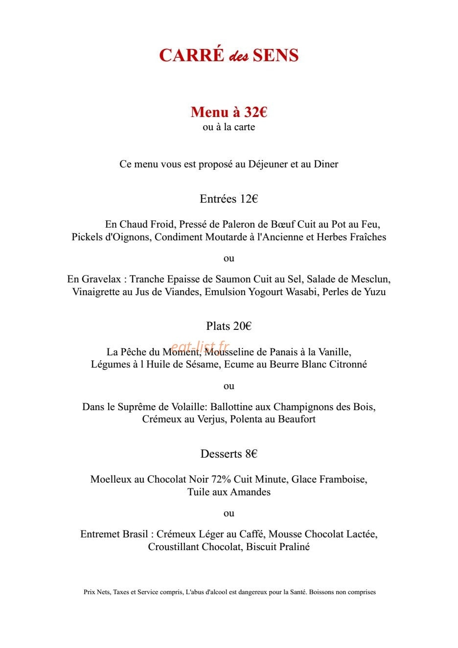 Carré des Sens — carte page 1