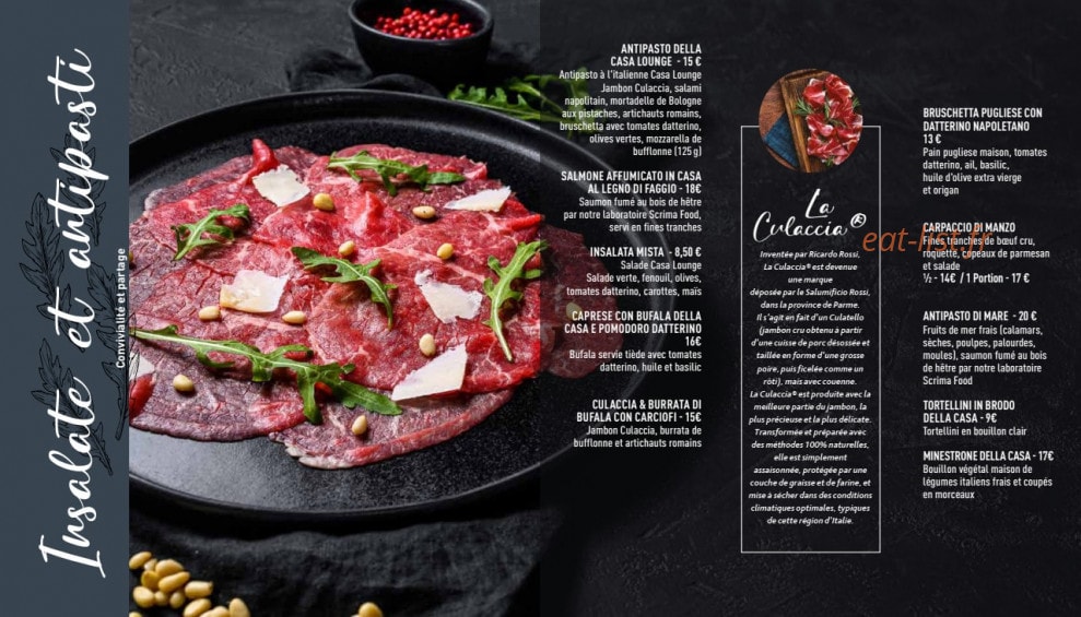 Casa Lounge — carte page 3
