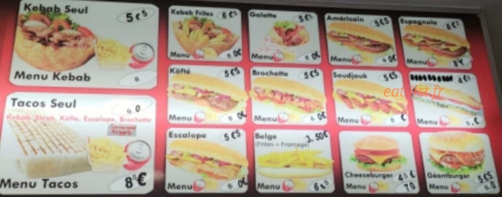 Chambéry Kebab Tacos — carte page 2