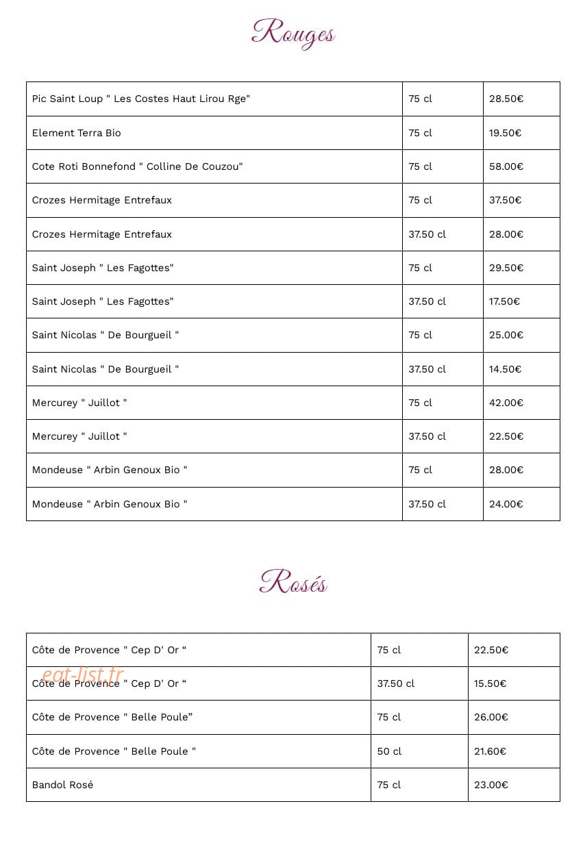 Chez Eddy — carte page 4