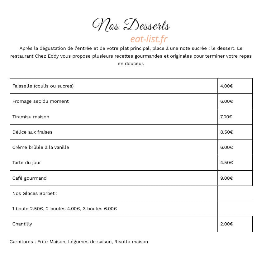 Chez Eddy — carte page 2