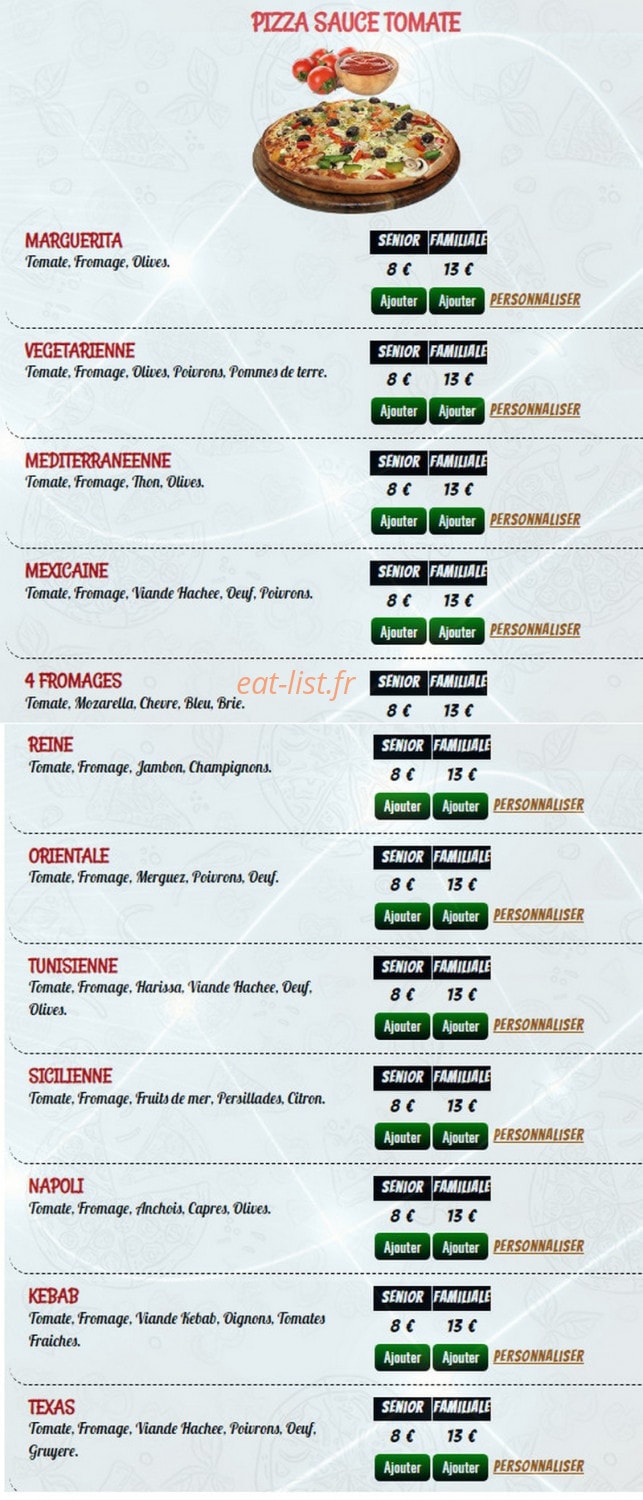 Eat five — carte page 1