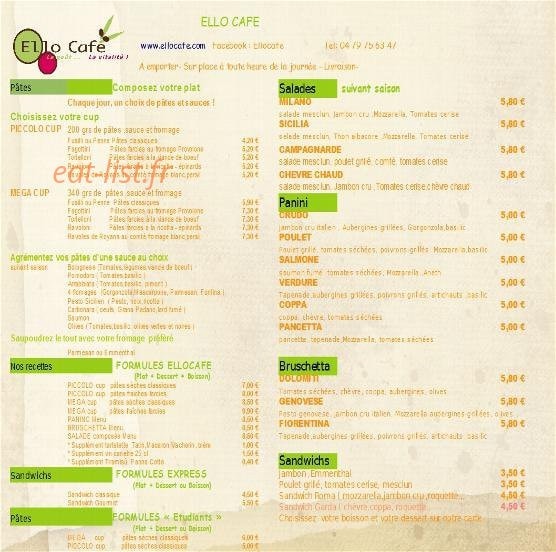 Ello Café — carte page 3
