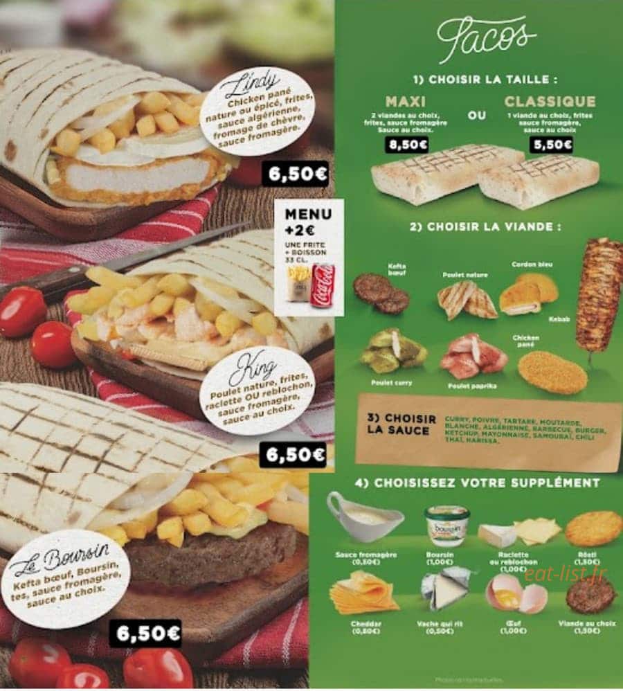 Family food — carte page 2