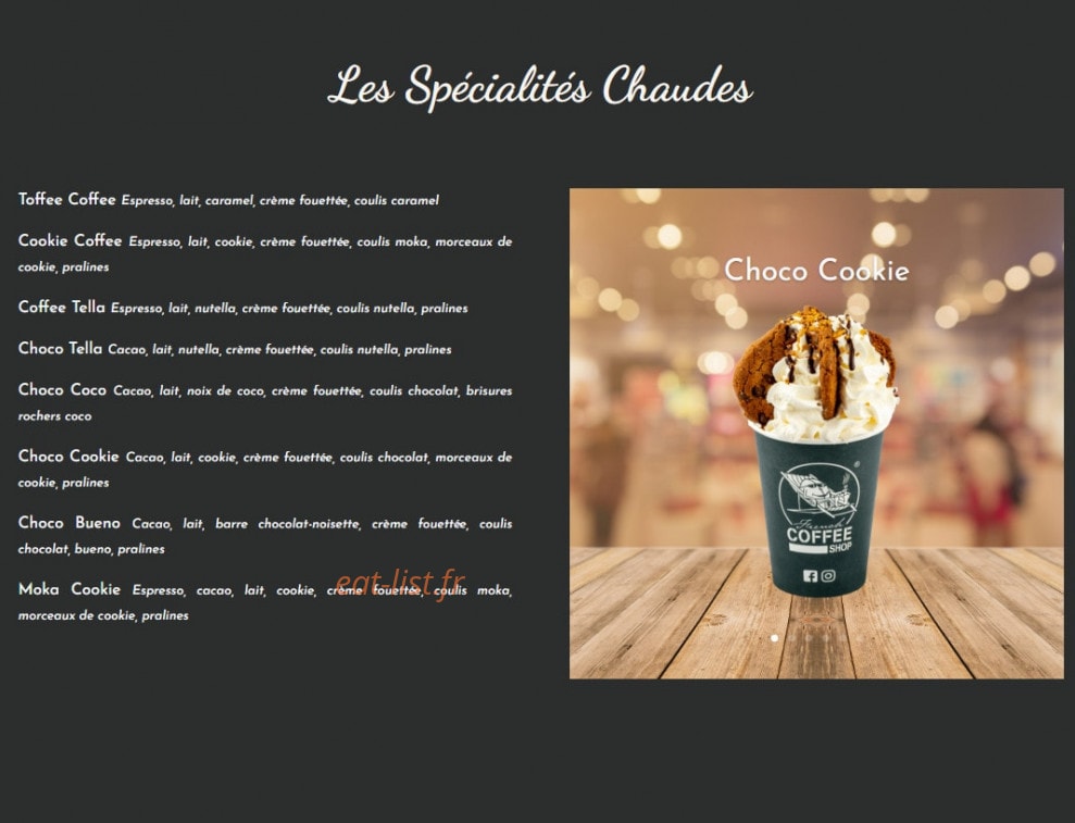 French Coffee Shop — carte page 3