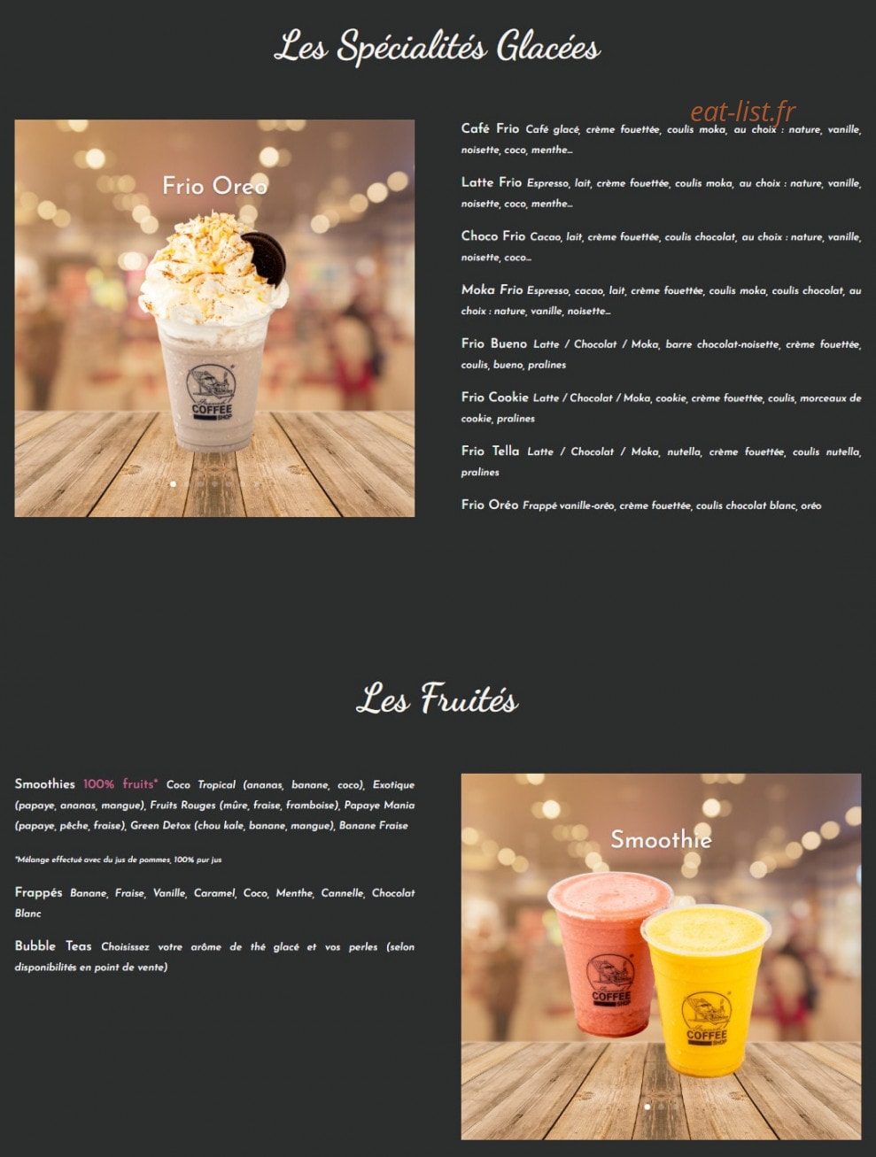 French Coffee Shop — carte page 4