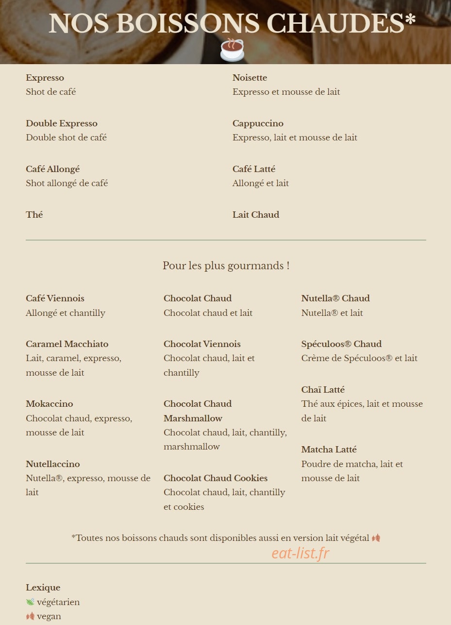 Green Bagel Café — carte page 7