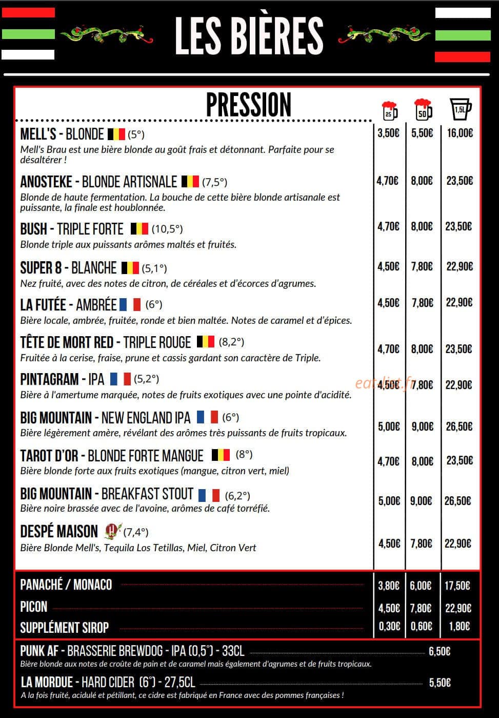 Hangover — carte page 6