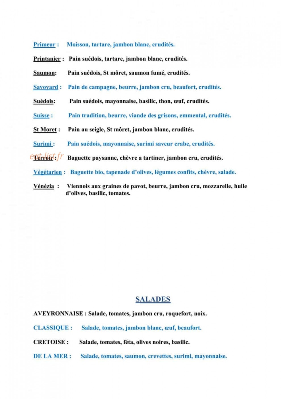 La Bellequoise — carte page 2