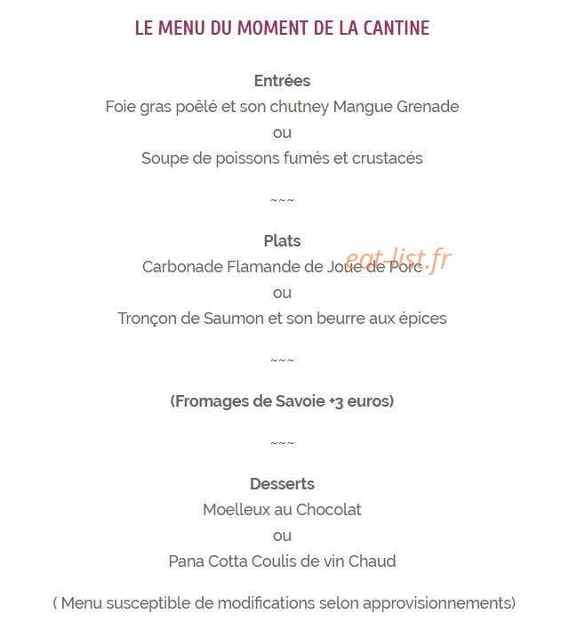 La cantine de Candie — carte page 2