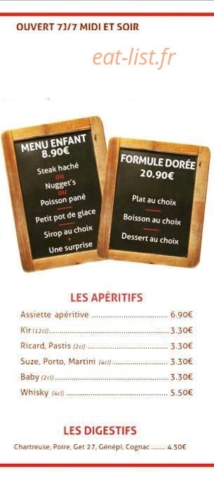 La Frite Dorée — carte page 2