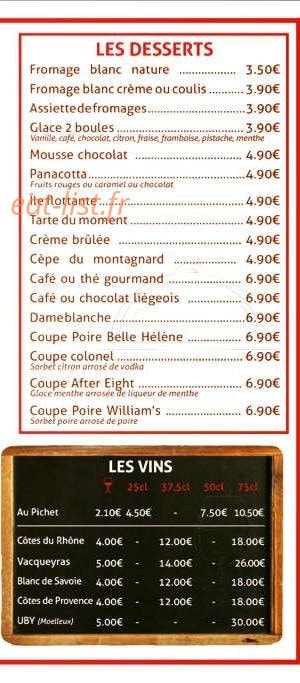 La Frite Dorée — carte page 3