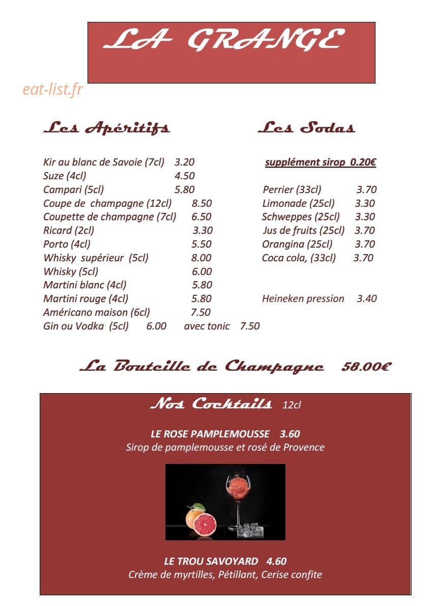 La Grange — carte page 1