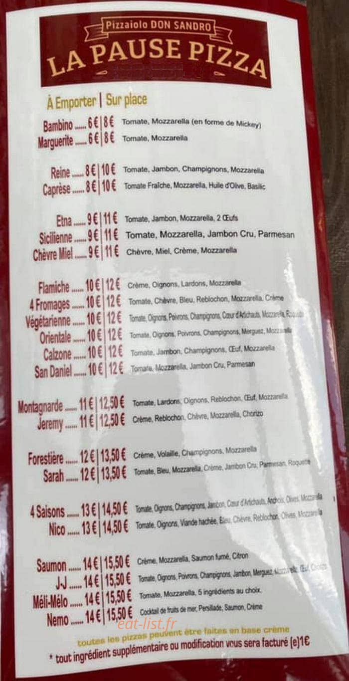 La Pause Sympa — carte page 2