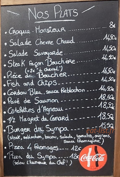 La Pause Sympa — carte page 1